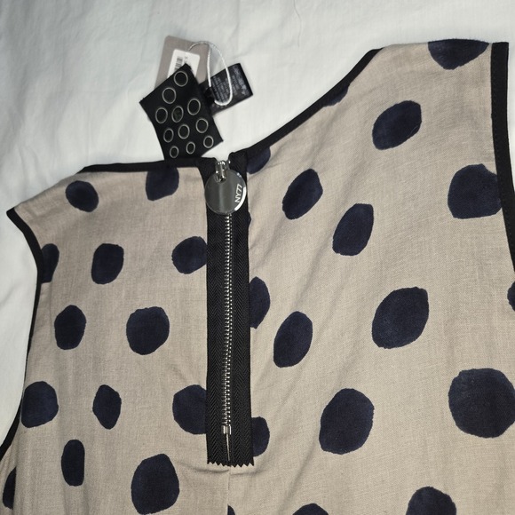 NY 77‎ Dress Polka Dot Sleeveless  Pockets Zipper  Size S/M Measured In Pics NWT - Picture 13 of 13